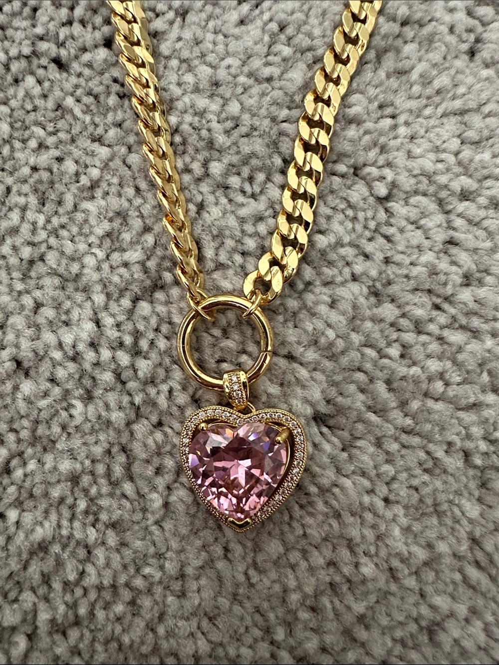 Vanessa Mooney Gold-Tone Necklace with Pink Heart Pendant - Picture 2 of 2